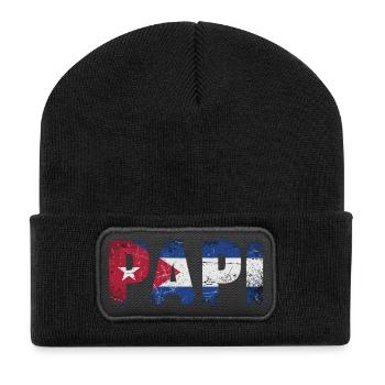 Papa Drapeau de Cuba Papa Vintage - Beanie recyclé à patch - noir - Devant