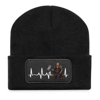 Dwarf Hammer Heartbeat - Recycled Patch Beanie - black - Front