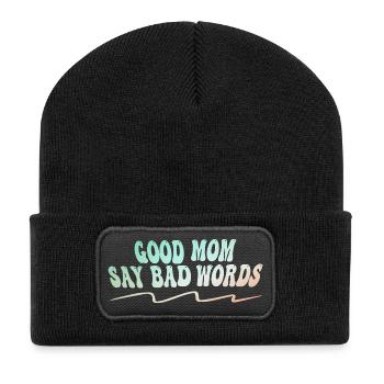 Gute Mama Flucht Lustiges Mutter Sprüche Design - Recycelte Patch Beanie - Schwarz - Vorne