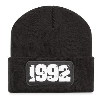 1992 Design rétro cassé - Beanie recyclé à patch - charbon - Devant