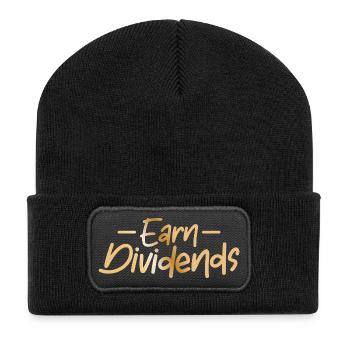 Earn dividends / Stock market - Recycled Patch Beanie - black - Front