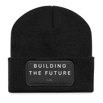 Uraninvestor baut das Zukunftshemd - Recycelte Patch Beanie - Schwarz - Vorne