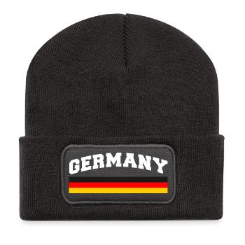 Pavillon allemand Allemagne - Beanie recyclé à patch - charbon - Devant