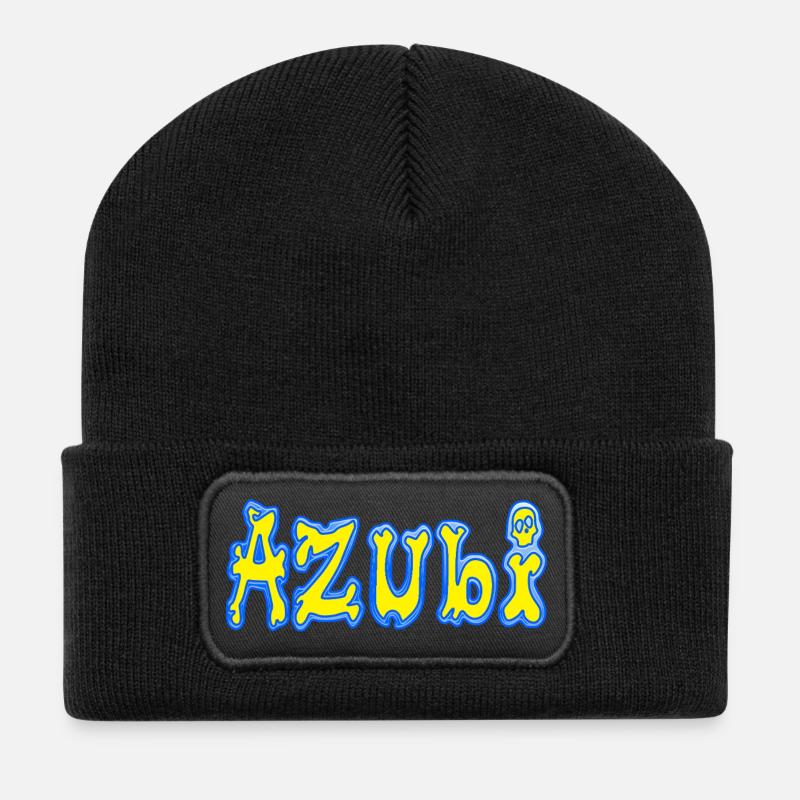 Azubi - Recycelte Patch Beanie - Schwarz