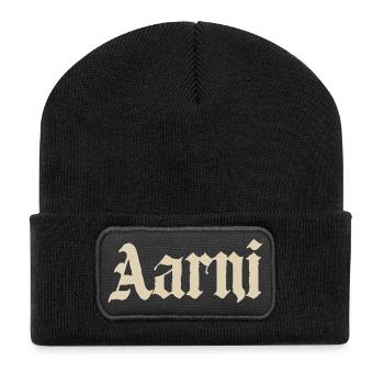 Aarni Gothic Design - Recycelte Patch Beanie - Schwarz - Vorne