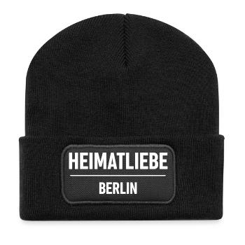 Heimatliebe Berlin - Recycelte Patch Beanie - Schwarz - Vorne