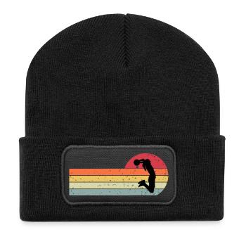 Basketballerin - Recycelte Patch Beanie - Schwarz - Vorne