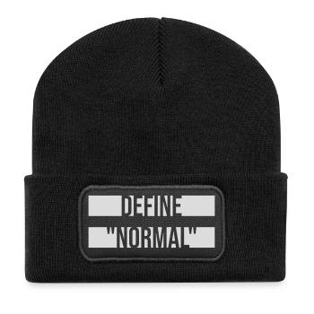 Define Normal Lustig Sarkastisch Definition Grafik - Recycelte Patch Beanie - Schwarz - Vorne