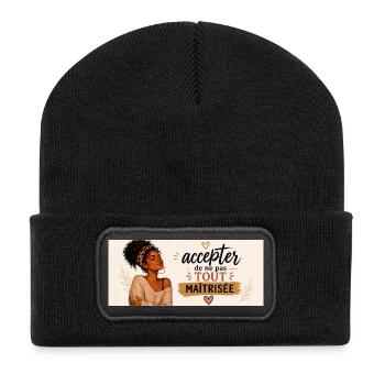 Accepter de ne pas tout maîtriser - Beanie recyclé à patch - noir - Devant