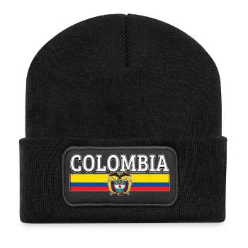 Colombian Flag Colombia Seal - Recycled Patch Beanie - black - Front