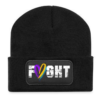 Blasenkrebs Krebs Blase - Recycelte Patch Beanie - Schwarz - Vorne