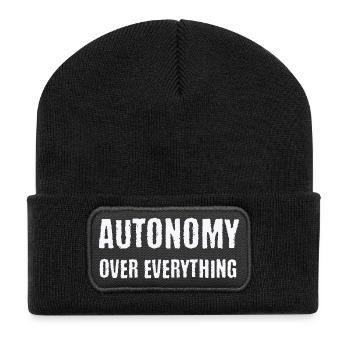 Autonomie über alles Neurodivergente PDA-Geschenk - Recycelte Patch Beanie - Schwarz - Vorne