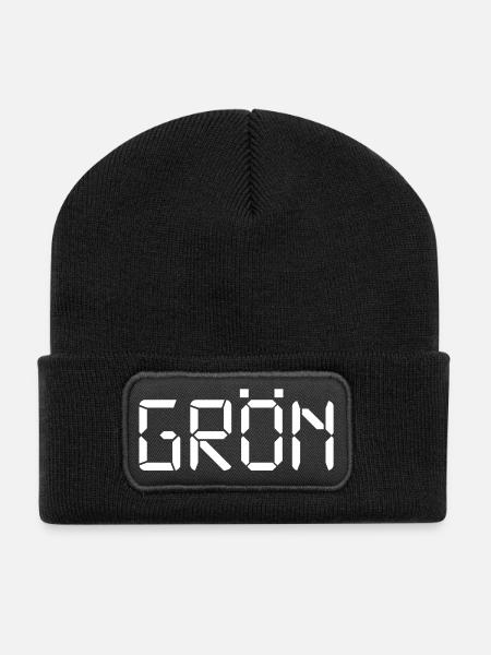 Grün – LCD - Recycelte Patch Beanie - Schwarz