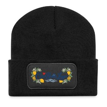 Ciao Bella Lago Zitronen - Recycelte Patch Beanie - Schwarz - Vorne