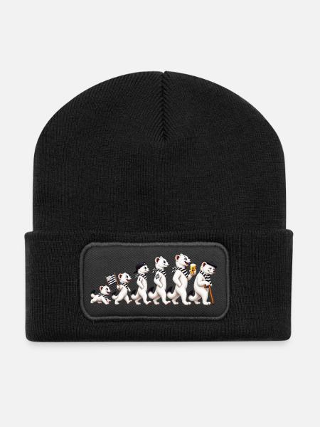 Hermine-Entwicklung - Recycelte Patch Beanie - Schwarz