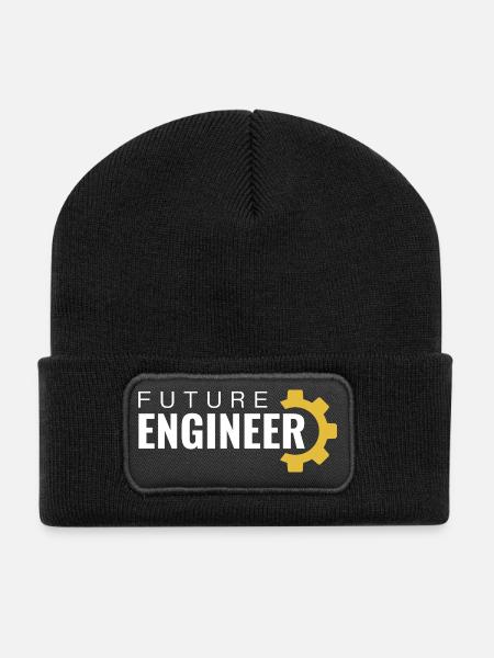 Abschlussgeschenk für zukünftige Ingenieure - Recycelte Patch Beanie - Schwarz