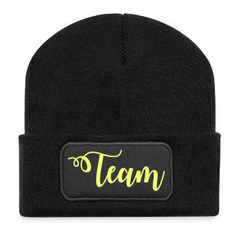 Team - Recycelte Patch Beanie - Schwarz - Vorne