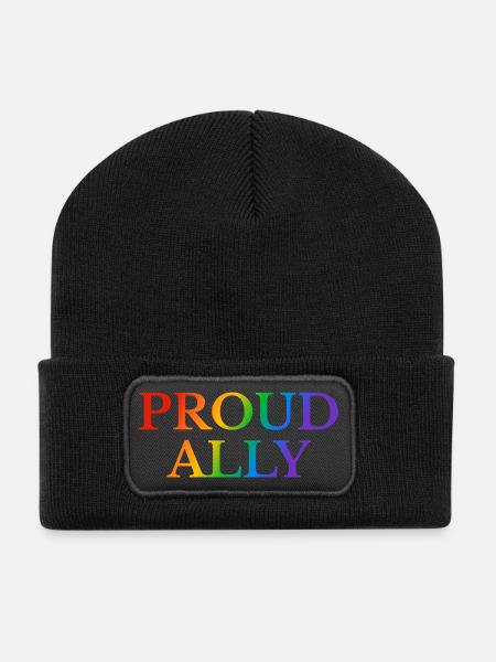 LGBTQ Ally Pride - Recycelte Patch Beanie - Schwarz