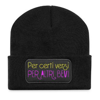PER_CERTI_VERSI-03 - Recycelte Patch Beanie - Schwarz - Vorne