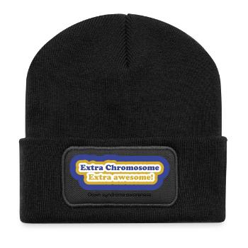 Extra Chromosom Extra Awesome - Recycelte Patch Beanie - Schwarz - Vorne
