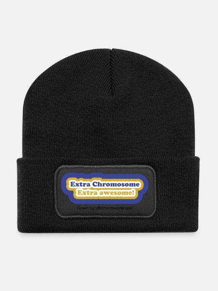 Extra Chromosom Extra Awesome - Recycelte Patch Beanie - Schwarz