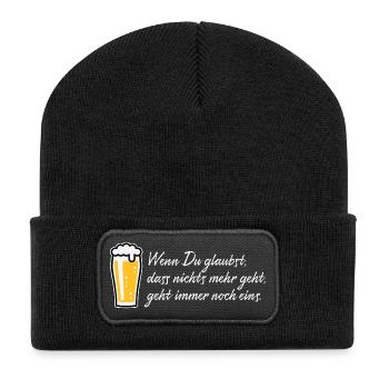 Wenn Du Glaubst, Dass Nichts Mehr Geht (Bier NEG) - Recycelte Patch Beanie - Schwarz - Vorne