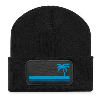 Sommerpalme - Recycelte Patch Beanie - Schwarz - Vorne