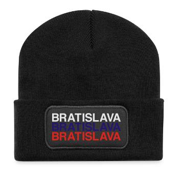 BRATISLAVA Slovakia Slowakei Flagge - Recycelte Patch Beanie - Schwarz - Vorne