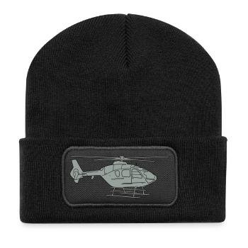 Hubschrauber 2 - Recycelte Patch Beanie - Schwarz - Vorne