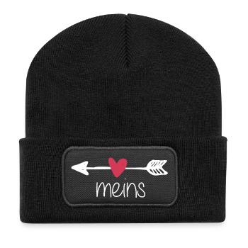 Le / La est la mienne. Restez à l'écart! - Beanie recyclé à patch - noir - Devant