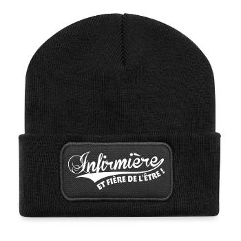 Infirmière et fière de l'être - Beanie recyclé à patch - noir - Devant