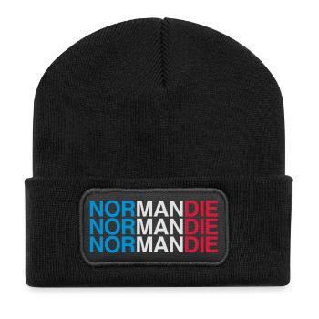 NORMANDIE Frankreich France Flag - Recycelte Patch Beanie - Schwarz - Vorne