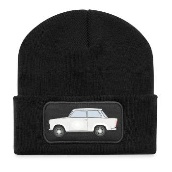 Trabi, Transnt aus der DDR - Recycelte Patch Beanie - Schwarz - Vorne