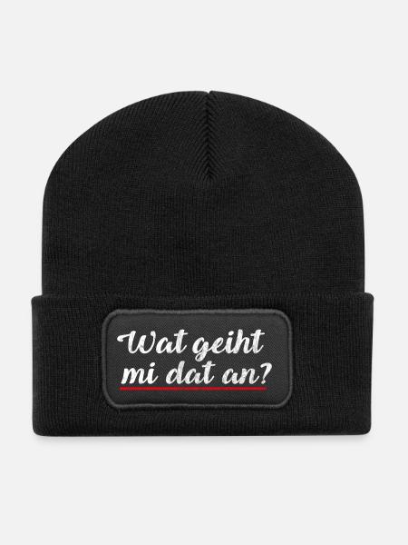 Wat geiht mi dat an? | Plattdeutsch Norden - Recycelte Patch Beanie - Schwarz