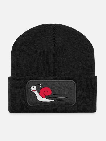 Fast Snail - Recycelte Patch Beanie - Schwarz
