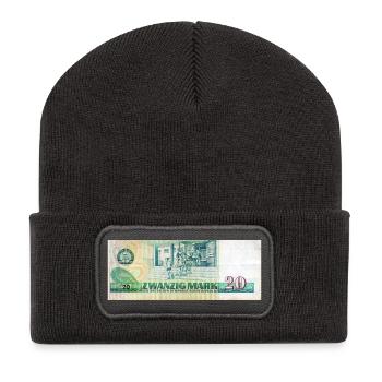 20 mark der ddr - Recycelte Patch Beanie - Dunkelgrau - Vorne