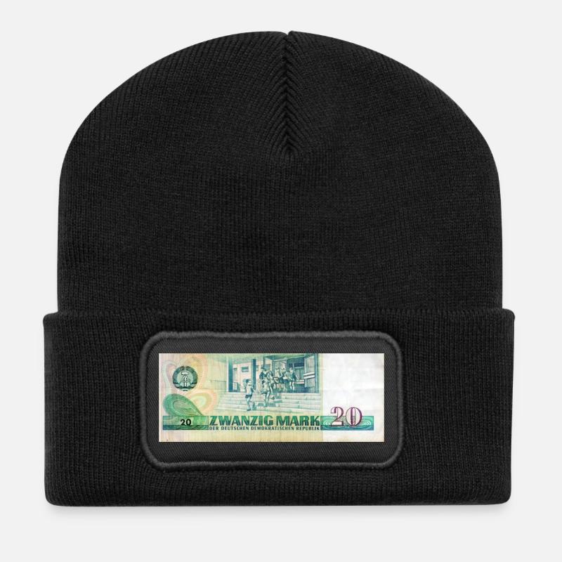 20 mark der ddr - Beanie recyclé à patch - noir