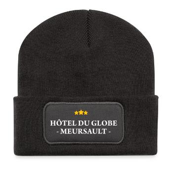 Hôtel du Globe - Beanie recyclé à patch - charbon - Devant