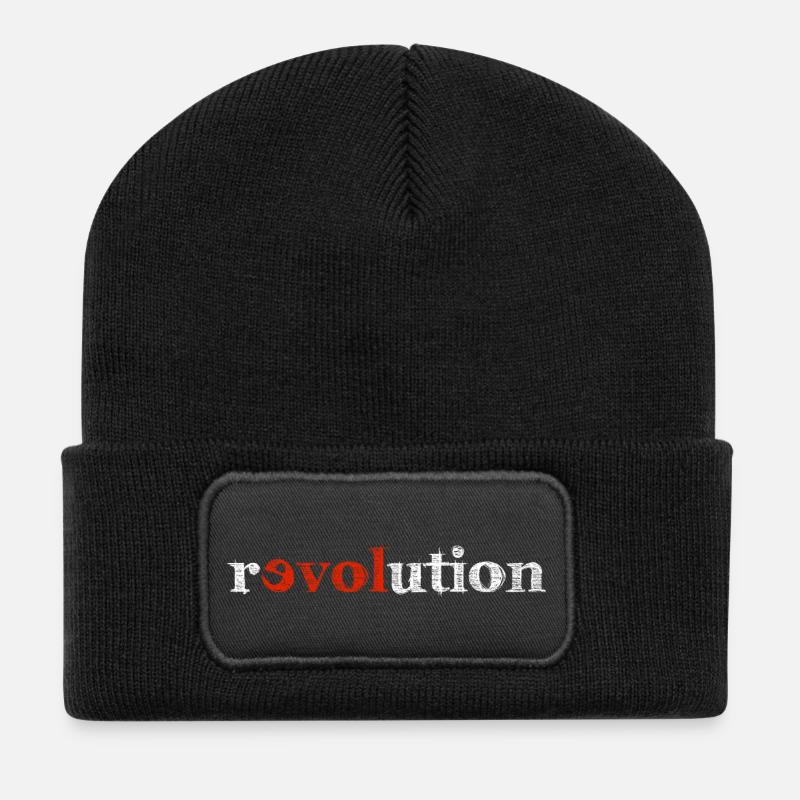 révolution - Beanie recyclé à patch - noir