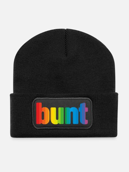 bunt - Recycelte Patch Beanie - Schwarz
