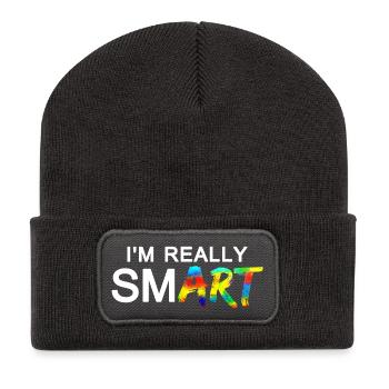 Really SmART 02 - Recycled Patch Beanie - dark grey - Front