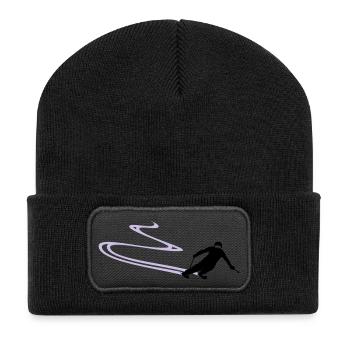 Sport - Skifahrer - Recycelte Patch Beanie - Schwarz - Vorne