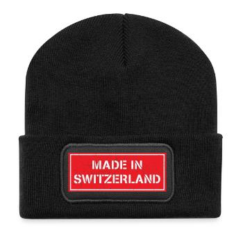 Made in Switzerland - Recycled Patch Beanie - black - Front