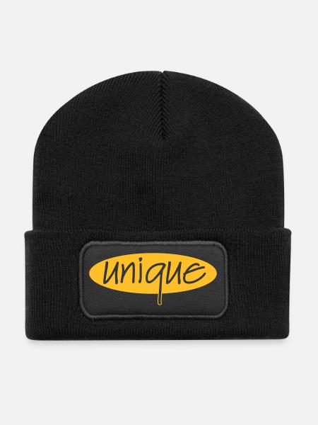 unique - Beanie recyclé à patch - noir