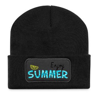 Profitez de l’été - Lime cool cadeau d’été - Beanie recyclé à patch - noir - Devant