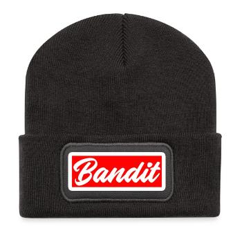 bandit dieb crime criminal aufkleber hooligan gang - Recycelte Patch Beanie - Dunkelgrau - Vorne