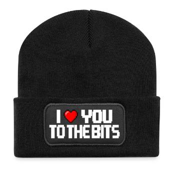 Ich liebe dich bis in die Bruchstücke (dunkel) - Recycelte Patch Beanie - Schwarz - Vorne