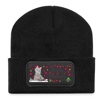 Cult Wolf Christmas, MÄHrry Christmäh's Heart - Recycled Patch Beanie - black - Front