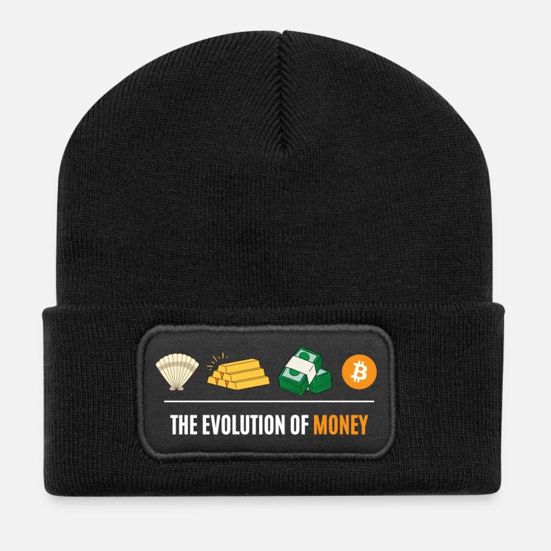 The evolution of money - Beanie recyclé à patch - noir