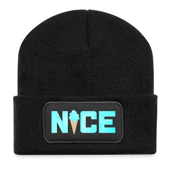 Belle glace glace glace Vacances d’été Fan amusant - Beanie recyclé à patch - noir - Devant